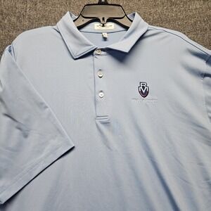 PETER MILLAR x ROYAL MELBOURNE Mens Polo Shirt Size XL Summer Comfort Golf Blue